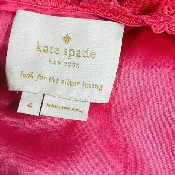 Kate Spade Womens Size 4 Sleeveless Embroidered Lace Sleeveless Eyelet Shift Dre - Picture 11 of 14